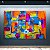 Quadro Decorativo Abstrato Moderno Colorido Laranja Azul e Amarelo 6000 - Imagem 2