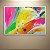 Quadro Decorativo Abstrato Moderno Colorido Tons Vibrantes Amarelo e Rosa 6013 - Imagem 1