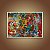 Quadro Decorativo Abstrato Moderno com Cores Vibrantes e Textura de Tinta 6079 - Imagem 1