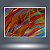 Quadro Decorativo Abstrato Moderno com Linhas Vermelhas e Cores Vibrantes 6034 - Imagem 1