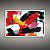 Quadro Decorativo Abstrato Moderno com Pinceladas Texturizadas Vermelho e Preto 6081 - Imagem 2