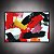 Quadro Decorativo Abstrato Moderno com Pinceladas Texturizadas Vermelho e Preto 6081 - Imagem 1