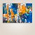 Quadro Decorativo Abstrato Moderno com Textura em Relevo Azul e Dourado 6060 - Imagem 3
