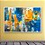 Quadro Decorativo Abstrato Moderno com Textura em Relevo Azul e Dourado 6060 - Imagem 2