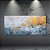 Quadro Decorativo Abstrato Moderno com Textura em Tons de Azul e Dourado 6064 - Imagem 1