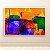 Quadro Decorativo Abstrato Moderno Cores Vibrantes Laranja Azul e Verde 6040 - Imagem 3