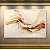 Quadro Decorativo Abstrato Ondas Douradas e Textura Branca Relevo 6088 - Imagem 1