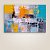 Quadro Decorativo Abstrato Texturizado Cores Vibrantes Amarelo e Turquesa 6051 - Imagem 5