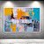 Quadro Decorativo Abstrato Texturizado Cores Vibrantes Amarelo e Turquesa 6051 - Imagem 3