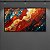 Quadro Decorativo Abstrato Vermelho, Dourado e Azul com Efeito Mármore e Folha de Ouro 6063 - Imagem 5