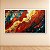 Quadro Decorativo Abstrato Vermelho, Dourado e Azul com Efeito Mármore e Folha de Ouro 6063 - Imagem 4