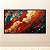 Quadro Decorativo Abstrato Vermelho, Dourado e Azul com Efeito Mármore e Folha de Ouro 6063 - Imagem 2