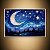 Quadro Decorativo Paisagem Noite Estrelada Lua Crescente e Pinheiros 6048 - Imagem 5
