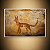 Quadro Decorativo Arte Rupestre Primitiva Raposa Vermelha e Símbolos Ancestrais 6100 - Imagem 4