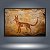 Quadro Decorativo Arte Rupestre Primitiva Raposa Vermelha e Símbolos Ancestrais 6100 - Imagem 3