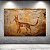 Quadro Decorativo Arte Rupestre Primitiva Raposa Vermelha e Símbolos Ancestrais 6100 - Imagem 1