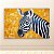 Quadro Decorativo Mosaico Zebra Arte Abstrata Fundo Amarelo 6101 - Imagem 1