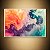 Quadro Decorativo Abstrato Fluido Ondas Coloridas em Tons de Laranja e Turquesa 6104 - Imagem 5