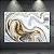 Quadro Decorativo Abstrato Mármore Líquido Dourado e Branco Fluido 6108 - Imagem 4