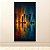 Quadro Decorativo Paisagem Urbana Noturna Arranha-Céus e Rio Espelhado 6124 - Imagem 1