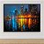 Quadro Decorativo Paisagem Urbana Noturna Luzes da Cidade e Reflexo na Água 6126 - Imagem 1