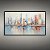 Quadro Decorativo Paisagem Urbana Skyline Abstrato em Tons de Azul e Vermelho 6123 - Imagem 5