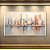 Quadro Decorativo Paisagem Urbana Skyline Abstrato em Tons de Azul e Vermelho 6123 - Imagem 1