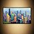 Quadro Decorativo Paisagem Urbana Skyline de Cidade Abstrata com Espátula 6121 - Imagem 1