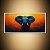 Quadro Decorativo Elefante Abstrato Fundo Laranja e Preto Óleo sobre Tela 6153 - Imagem 4