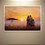 Quadro Decorativo Paisagem Africana Pôr do Sol Família na Savana 6131 - Imagem 1