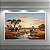 Quadro Decorativo Paisagem Savana Africana Elefantes Pôr do Sol 6136 - Imagem 2