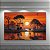 Quadro Decorativo Paisagem Savana Africana Elefantes Pôr do Sol e Rio 6133 - Imagem 5