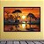 Quadro Decorativo Paisagem Savana Africana Elefantes Pôr do Sol e Rio 6133 - Imagem 3