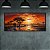 Quadro Decorativo Paisagem Savana Africana Elefantes Pôr do Sol e Rio 6134 - Imagem 3