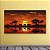 Quadro Decorativo Paisagem Savana Africana Elefantes Pôr do Sol e Rio 6144 - Imagem 1