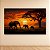 Quadro Decorativo Paisagem Savana Africana Elefantes Pôr do Sol Gigante 6150 - Imagem 3