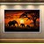 Quadro Decorativo Paisagem Savana Africana Elefantes Pôr do Sol Gigante 6150 - Imagem 2