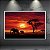 Quadro Decorativo Paisagem Savana Africana Elefantes Pôr do Sol Vermelho 6148 - Imagem 3