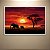 Quadro Decorativo Paisagem Savana Africana Elefantes Pôr do Sol Vermelho 6148 - Imagem 4