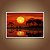 Quadro Decorativo Paisagem Savana Africana Por do Sol e Elefantes 6149 - Imagem 2