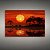 Quadro Decorativo Paisagem Savana Africana Por do Sol e Elefantes 6149 - Imagem 4
