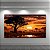 Quadro Decorativo Paisagem Savana Africana Pôr do Sol Elefantes e Árvore Baobá 6135 - Imagem 1