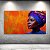 Quadro Decorativo Retrato Mulher Africana Turbante Colorido Pintura a Óleo 6146 - Imagem 1