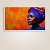 Quadro Decorativo Retrato Mulher Africana Turbante Colorido Pintura a Óleo 6146 - Imagem 2