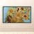 Quadro Decorativo Girassóis de Van Gogh Vaso com Fundo Azul Turquesa 6160 - Imagem 1