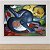 Quadro Decorativo Gatos Azuis e Amarelos Abstratos Arte Moderna Expressiva 6167 - Imagem 1
