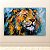 Quadro Decorativo Leão Abstrato Pintura Cores Vivas e Pinceladas 6184 - Imagem 4