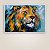 Quadro Decorativo Leão Abstrato Pintura Cores Vivas e Pinceladas 6184 - Imagem 1