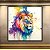 Quadro Decorativo Leão Colorido Aquarela Arte Abstrata Moderna 6185 - Imagem 5