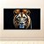 Quadro Decorativo Leão Majestoso Close Up Olhar Intenso e Fundo Preto 6183 - Imagem 2
